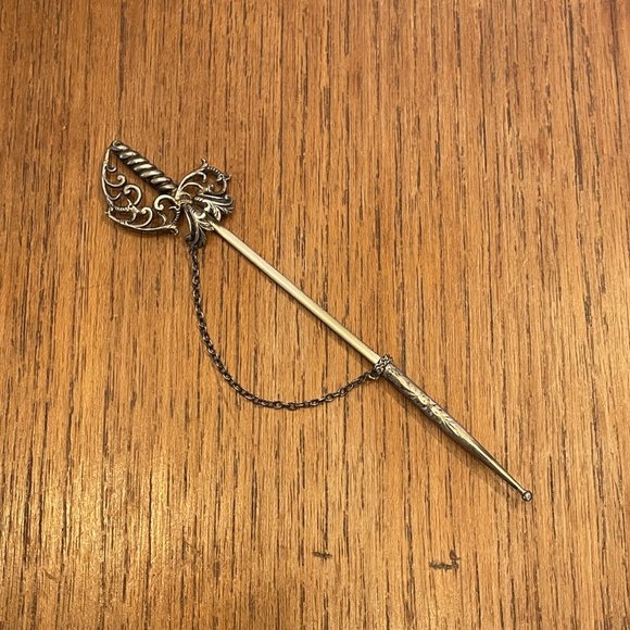 Victorian Sword Jabot Pin - Sterling Silver - Picture 3 of 9